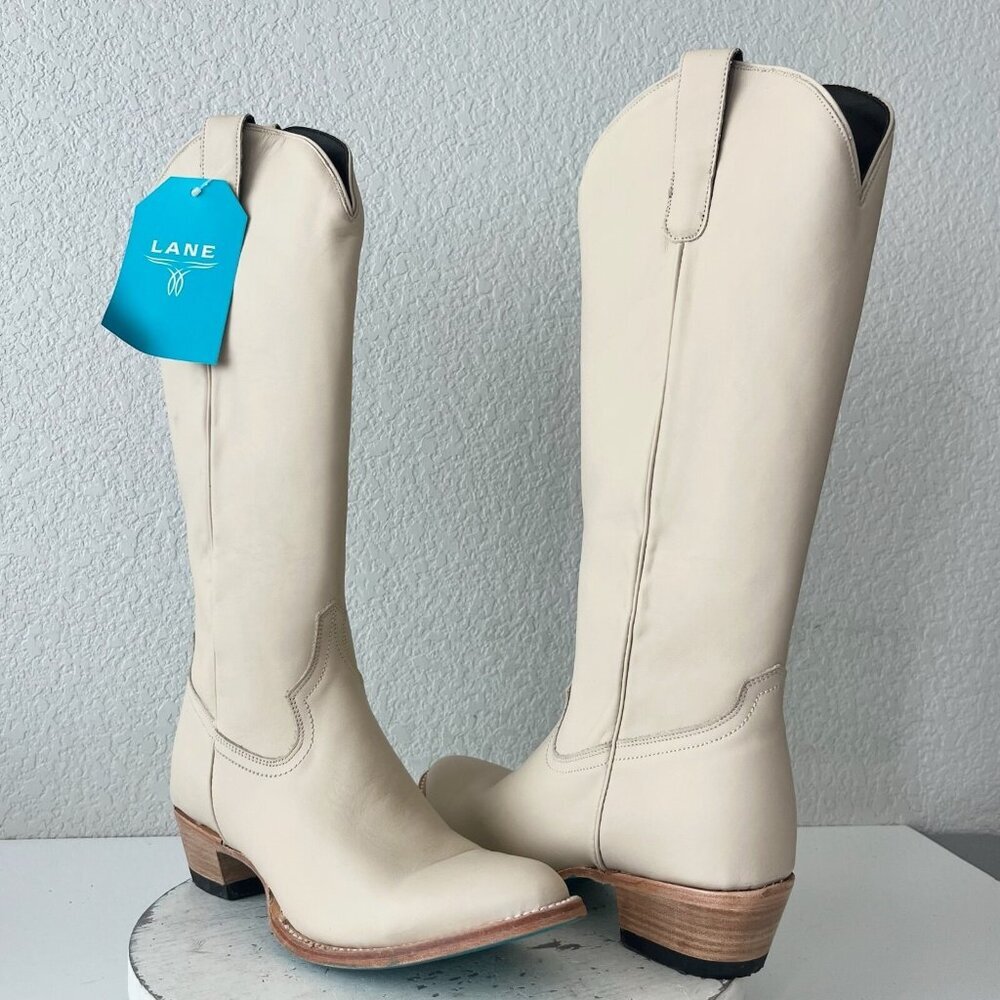 Lane Women's Elegant Cream Heeled Boots
